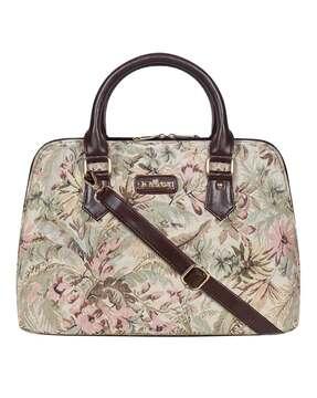 floral print handbag with detachable strap