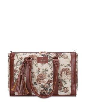 floral print handbag with detachable strap