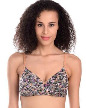 floral print heavily-padded bra