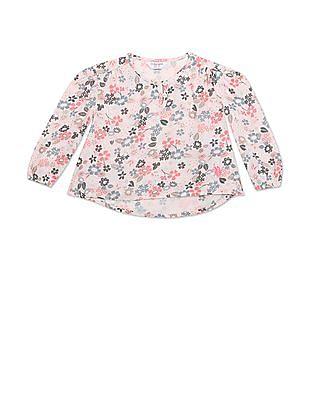 floral print henley top