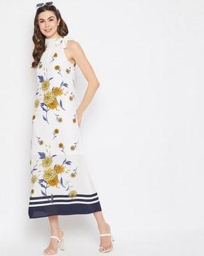 floral print high-neck dress