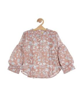 floral print high neck top