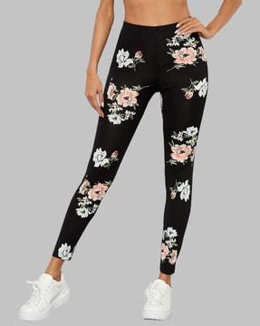 floral print high-rise jeggings