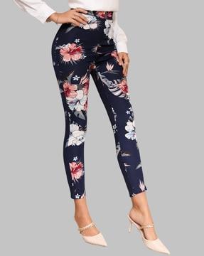 floral print high-rise jeggings