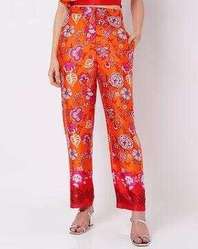 floral print high-rise pants