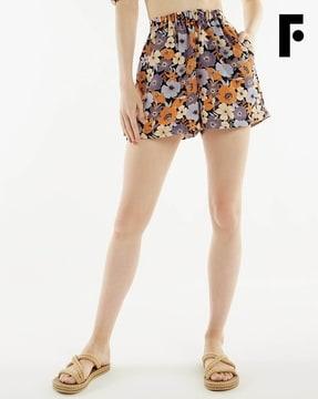 floral print hight-rise shorts