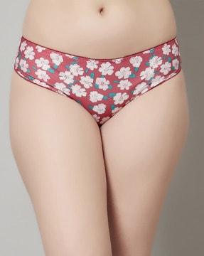 floral print hipster with elasticated waistband