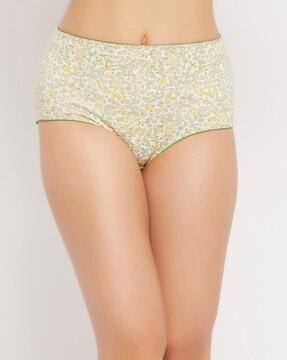 floral print hipsters with elasticated waist