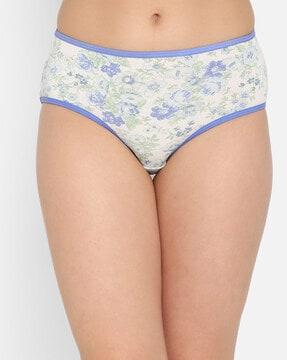 floral print hipsters with elasticated waistband