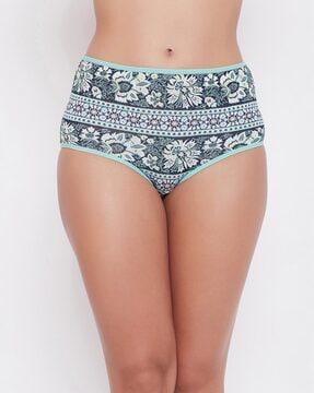 floral print hipsters with elasticated waistband