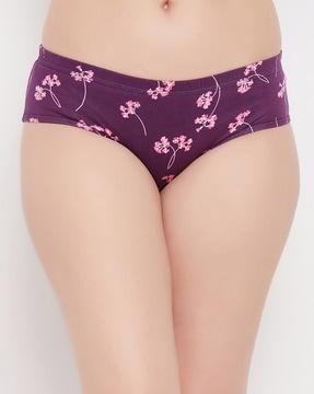 floral print hipsters with elasticated waistband