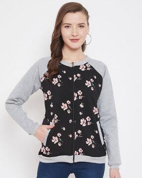 floral print jacket with full sleeves