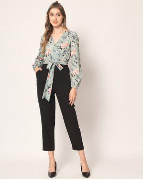 floral print jumpsuit with insert pocket