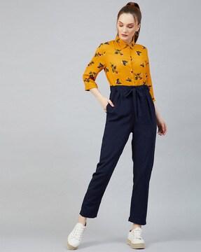 floral print jumpsuit with insert pockets