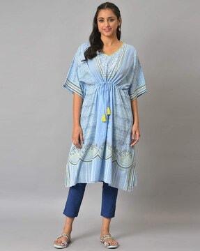 floral print kaftan kurta