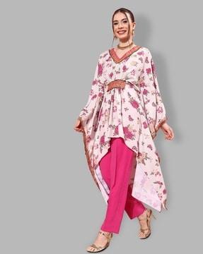 floral print kaftan kurta