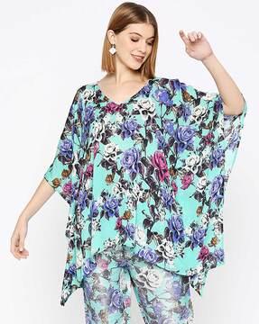 floral print kaftan top