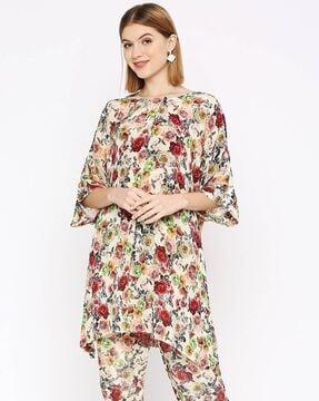 floral print kaftan top