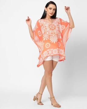 floral print kaftan top