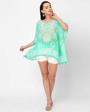 floral print kaftan top