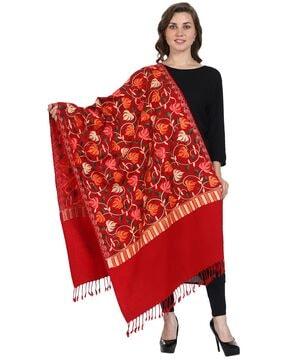 floral print kashmiri woolen stole