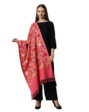 floral print kashmiri woolen stole