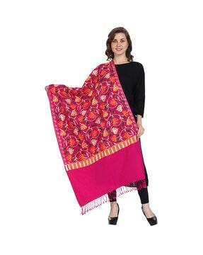 floral print kasmiri woolen stole