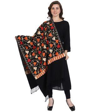 floral print kasmiri woolen stole