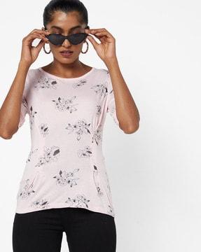 floral print knit crew-neck t-shirt