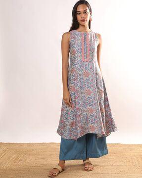 floral print kurta & palazzo suit set