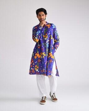floral print kurta pyjamas set