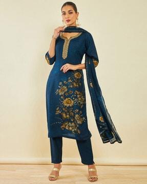 floral print kurta set