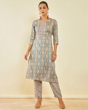 floral print kurta set