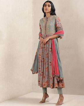 floral print kurta suit set