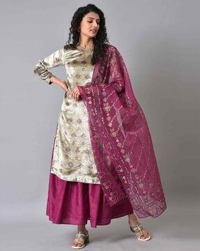 floral print kurta suit set