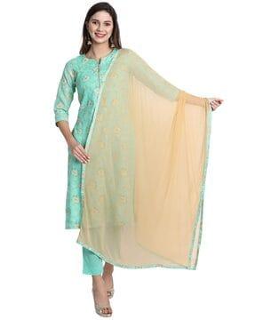 floral print kurta with bottomwear & dupatta