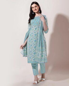 floral print kurta with full sleeves