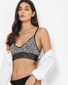 floral print lace bralette