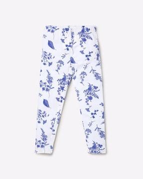floral print leggings with elasticated waist