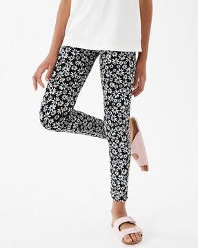 floral print leggings with elasticated waist