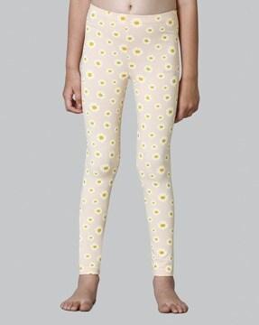 floral print leggings with elasticated waist