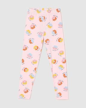 floral print leggings with elasticated waist