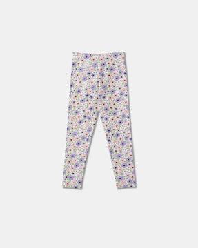 floral print leggings with elasticated waist