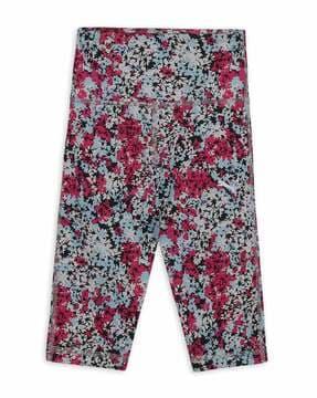 floral print leggings with logo print