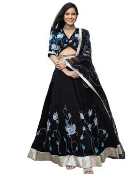 floral print lehenga choli set with dupatta set