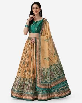 floral print lehenga choli set with dupatta set