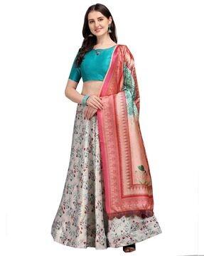 floral print lehenga choli set with dupatta