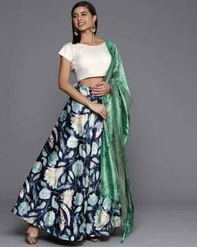 floral print lehenga choli set with dupatta