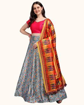 floral print lehenga choli set with dupatta