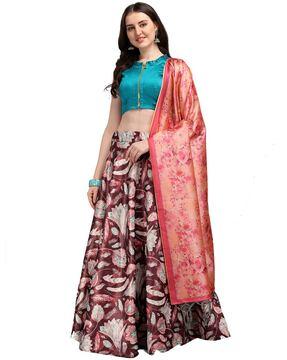 floral print lehenga choli set with dupatta